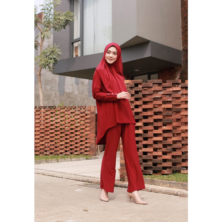 Hijab Ellysha RACHELVENNYA ONE SET JUMBO SETCEL BUSUI WANITA COMBINE HIJAB 3IN1