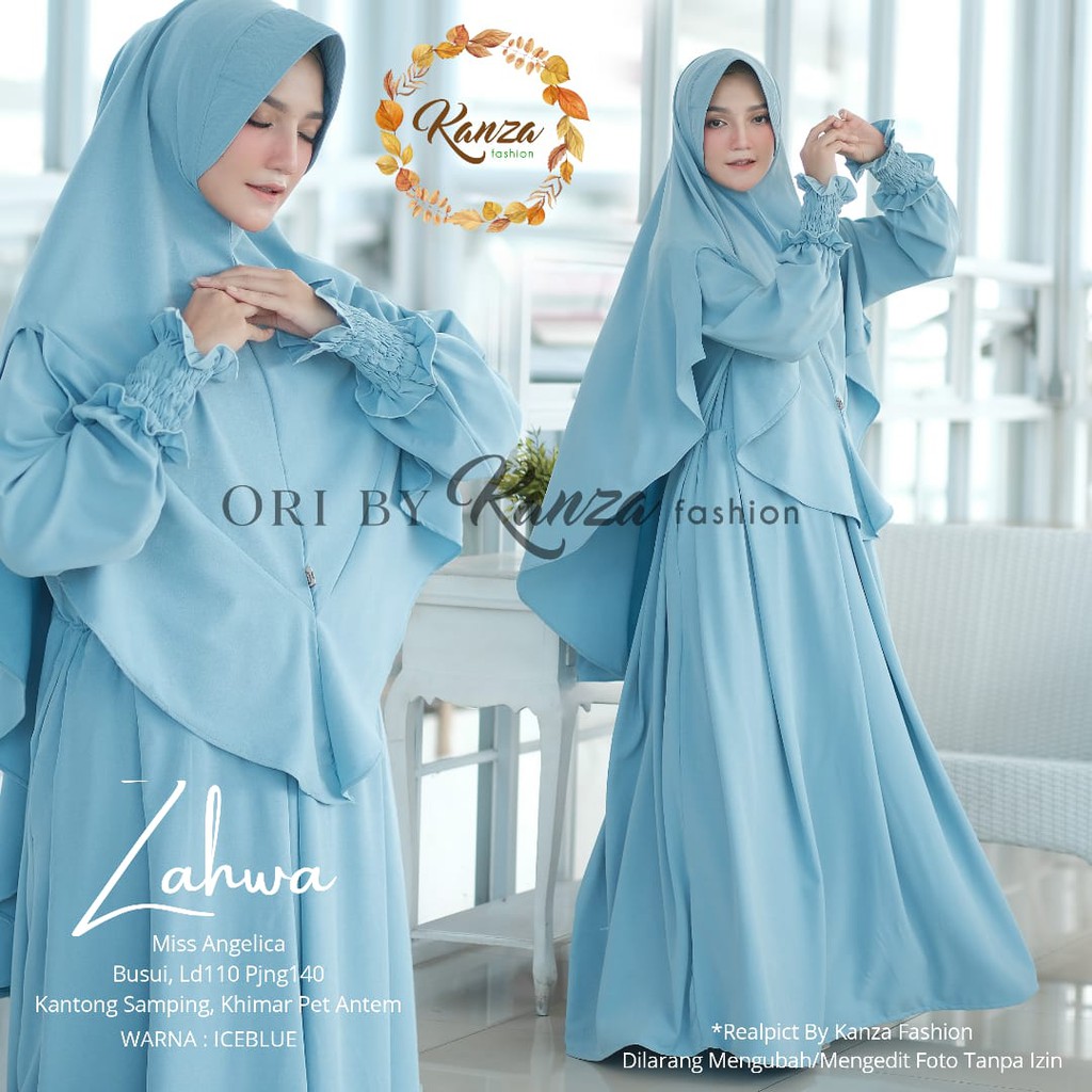 Zahwa Syari Set Gamis Muslimah Ori By Kanza Fashion BTC