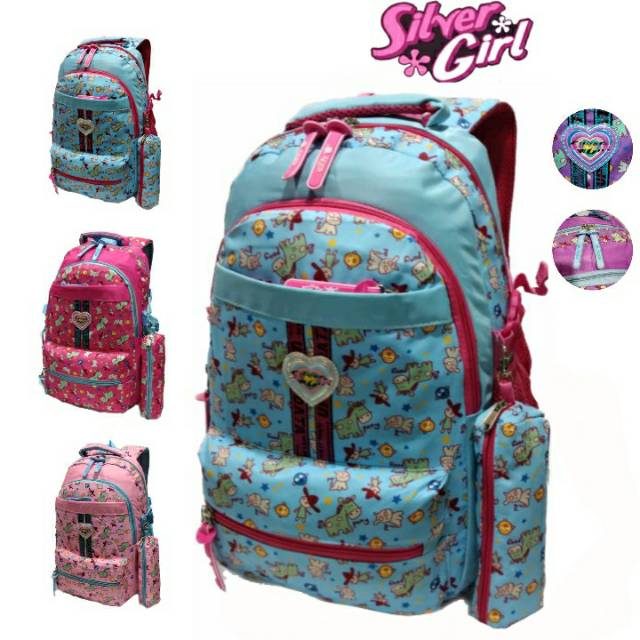 Tas sekolah anak perempuan Backpack Tas ransel Silvergirl by ALTO Import 70062SI