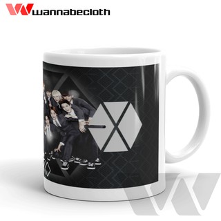  Gelas  Mug EXO  Souvenir Koleksi Mug KPOP EXO  Logo EXO  Hitam 