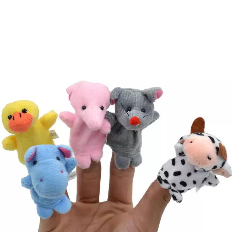 Boneka Jari Mainan Anak Bayi Gambar Animal Finger Puppet Mainan Edukasi Boneka Tangan