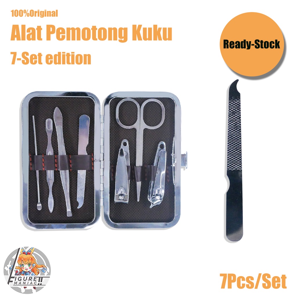 Paket Manicure Padicure Gunting Kuku dan Pembersih Kuku Set isi 7 Premium Import