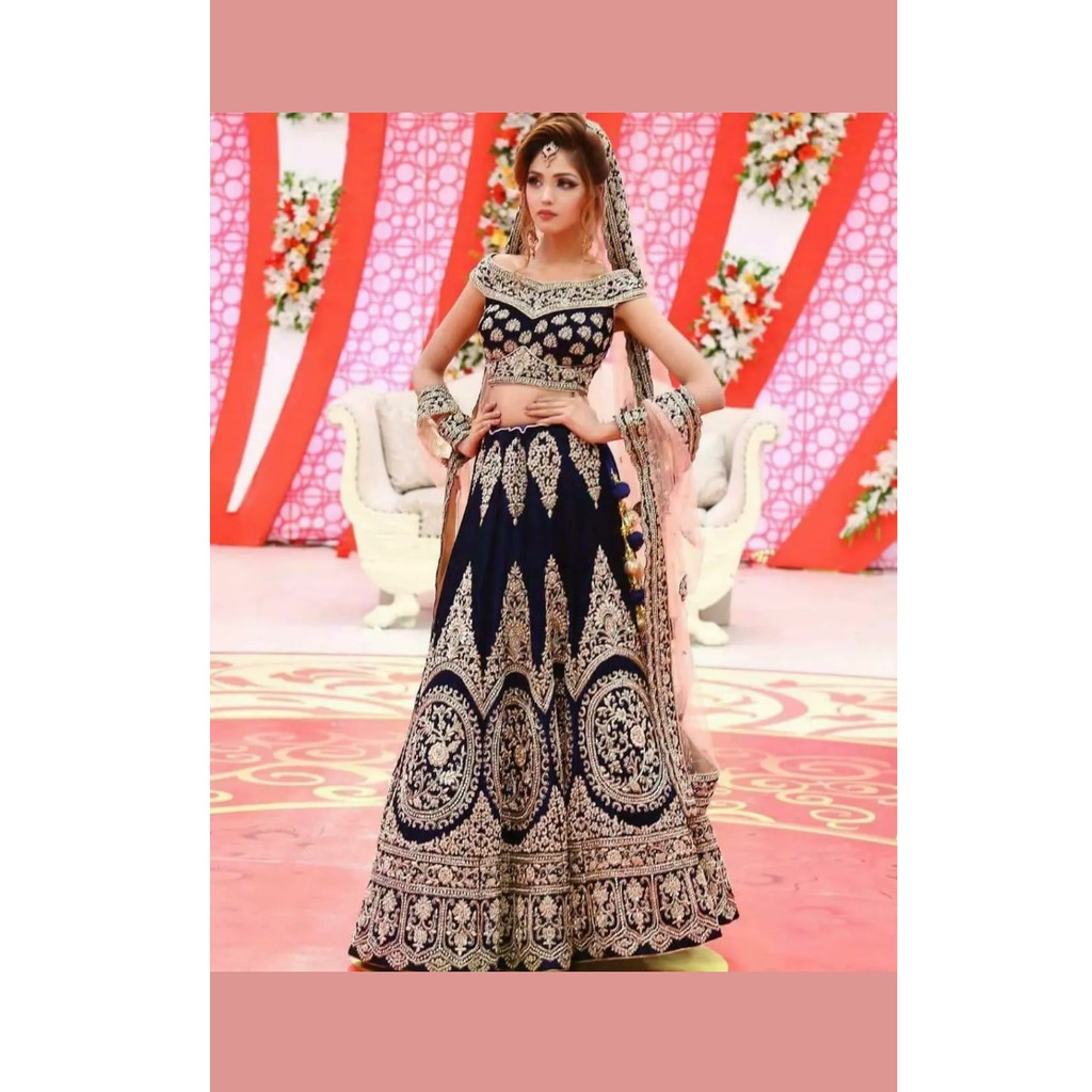 Baju India Party Wear Pakistani Indian Lehenga Wedding Sari Bridal Designer Lengha Choli Shopee Indonesia