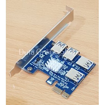 Jual PCI Express Card USB3 0 4Port Internal for Riser Mining Bitcoin Murah