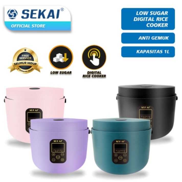 Rice Cooker Sekai CMW 720 Low Carbo Low Sugar Magic Com Sekai 720 Less Sugar Less Carbo Penanak Nasi Sehat Sekai Putih Hitam Hijau