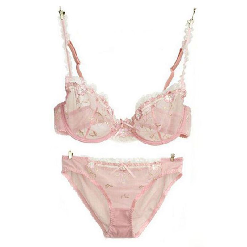Frs Eropa dan Amerika Gaya Renda Payudara Besar Ukuran Bra Ultra Tipis Transparan Godaan Pakaian Dal