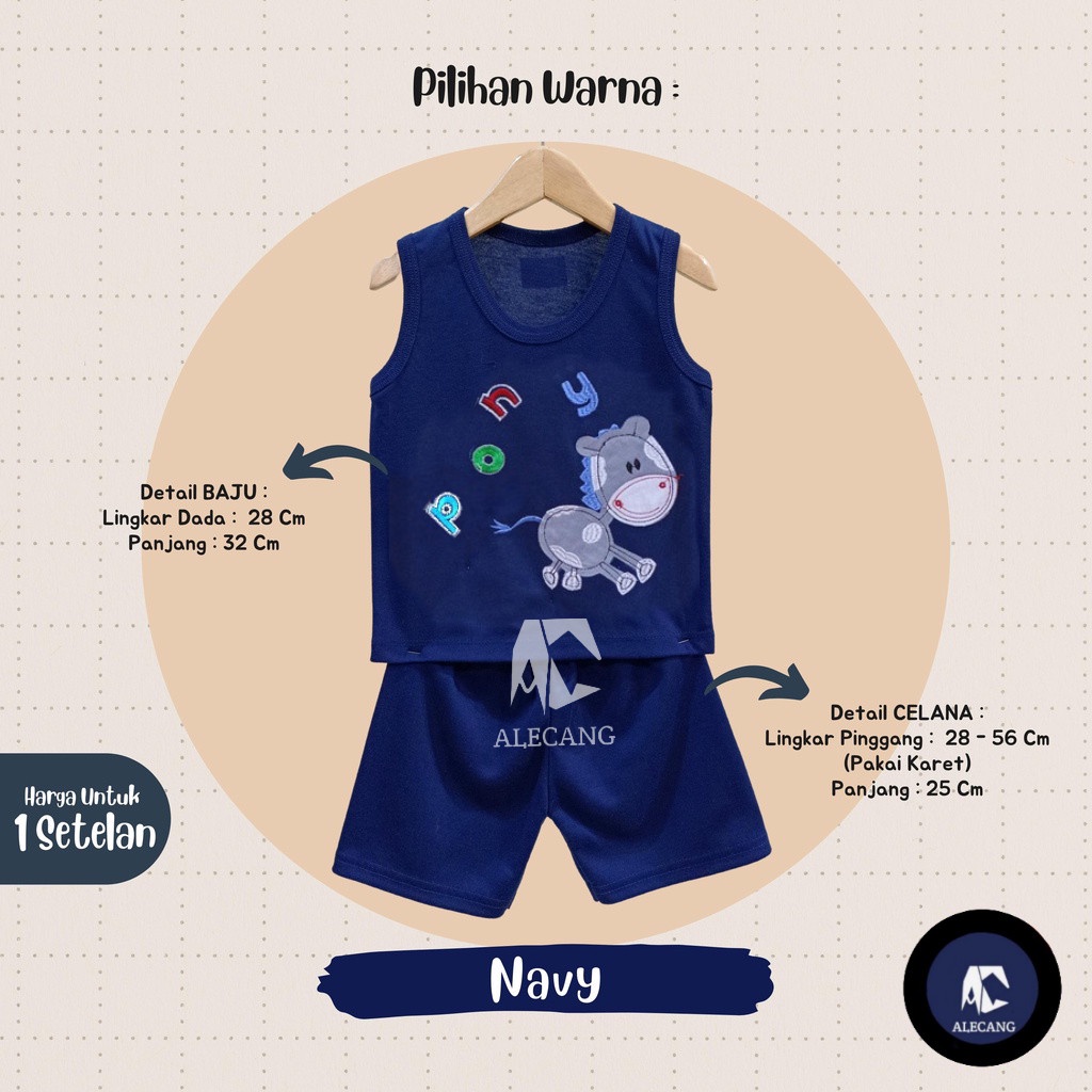 Setelan Baju Bayi Kutung 3 - 12 Bulan merk Makayla - KUDA PONY