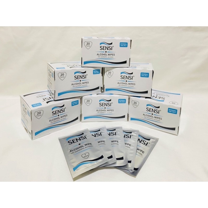 SENSI ALCOHOL WIPES TISSUE ALKOHOL 70% ISOPROPYL ALCOHOL ISI 20 PCS