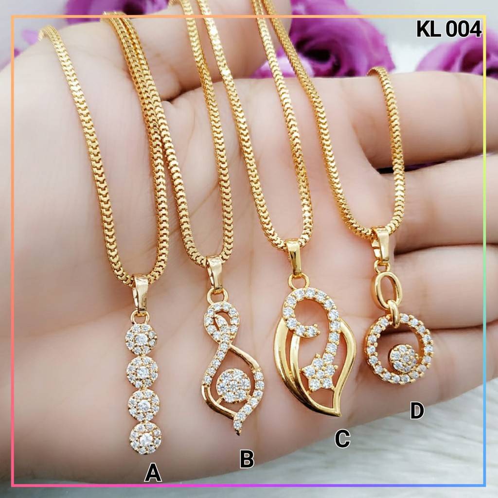 Kalung xuping kalung dewasa permata love rantai milano lapis emas gold KL 004