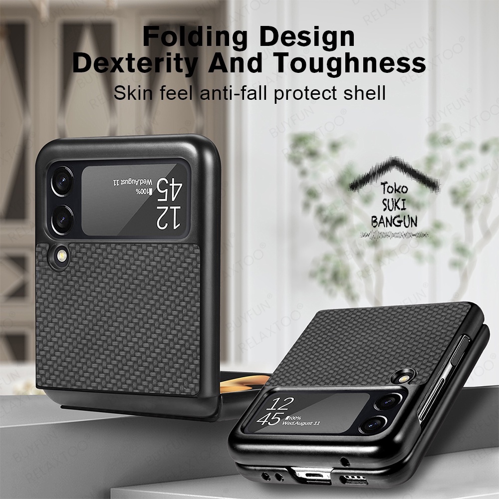 Case Samsung Galaxy Z Flip4 Flip 4 Rugged Carbon Cover Pouch Protector Casing ZFL4-002