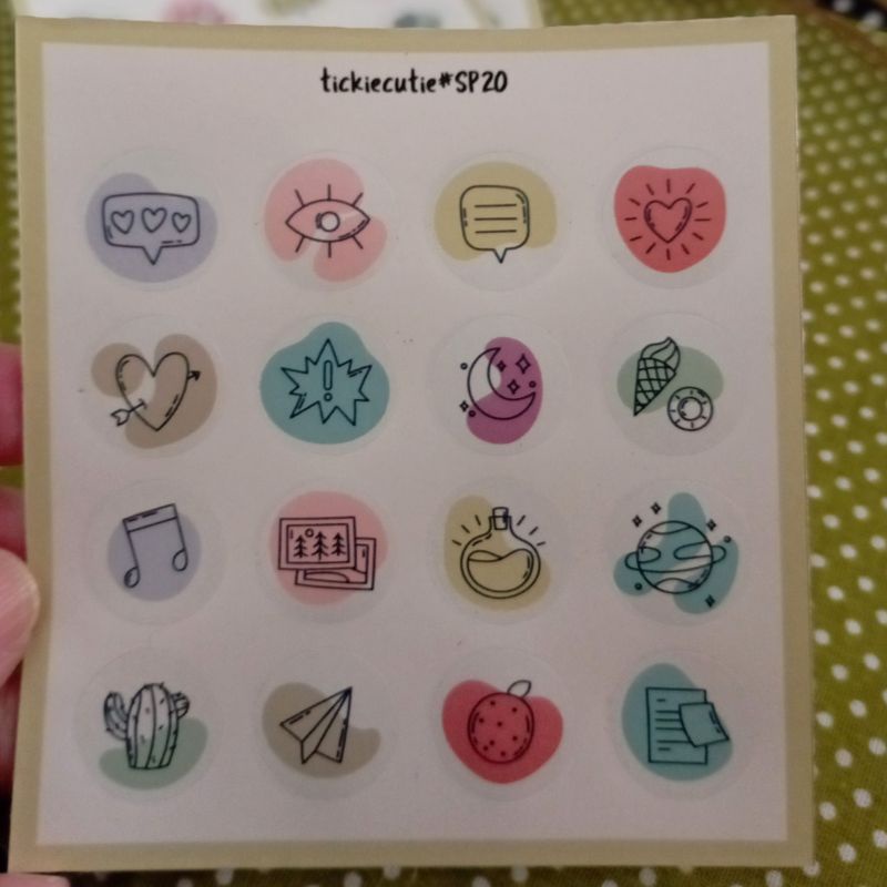 

Sticker Tickie cutie #SP20 doddle sign pastel color
