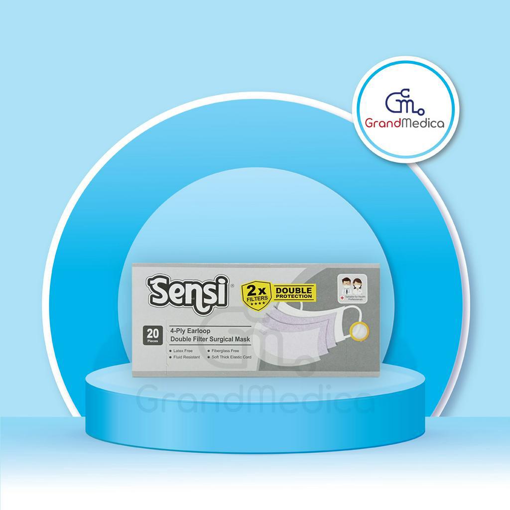 Masker 4 Ply Earloop Double Filter Sensi / Surgical Mask Sensi / Masker Sensi Earloop 4 ply - Isi 20