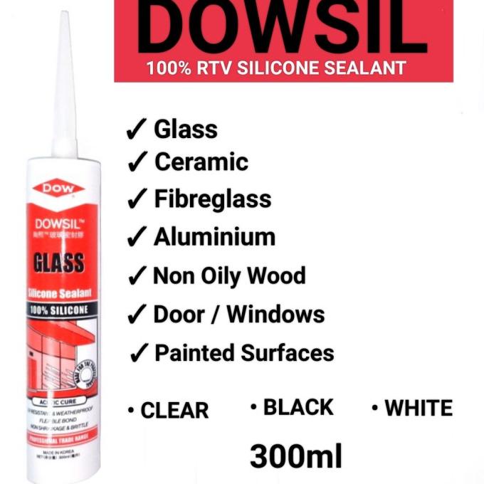 Dowsil Glass Sealant/Dowsil Glass/Dowsil :Clear/Black/White/Grey - White