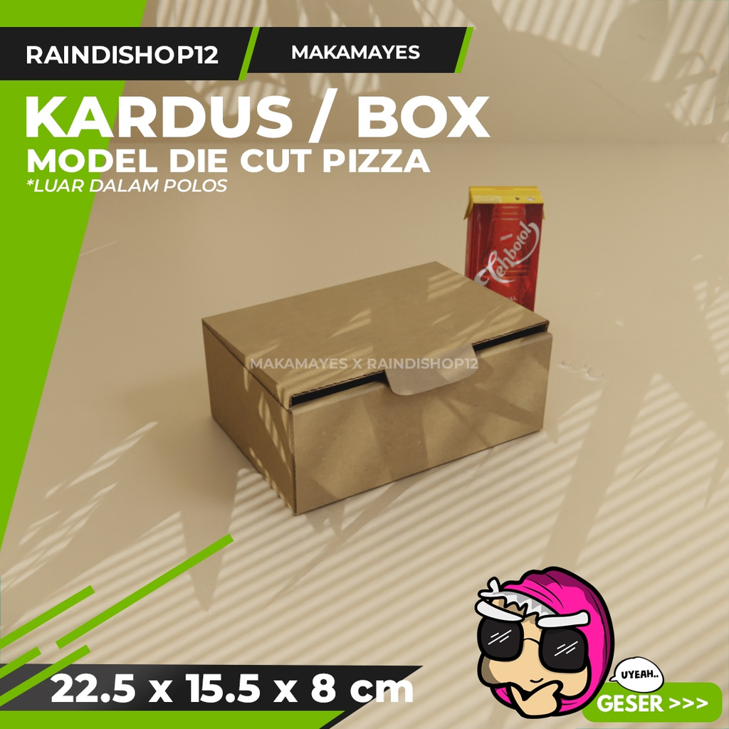 

(MIN 5 PCS) BOX 22.5 X 15.5 X 8 CM KARDUS DIE CUT PIZZA KEMASAN PACKAGING KADO