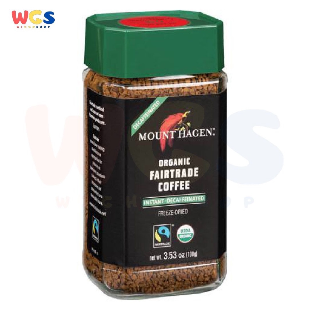 Mount Hagen Organic Fairtrade Coffee Instant Decafeinated 100 gr - Jar