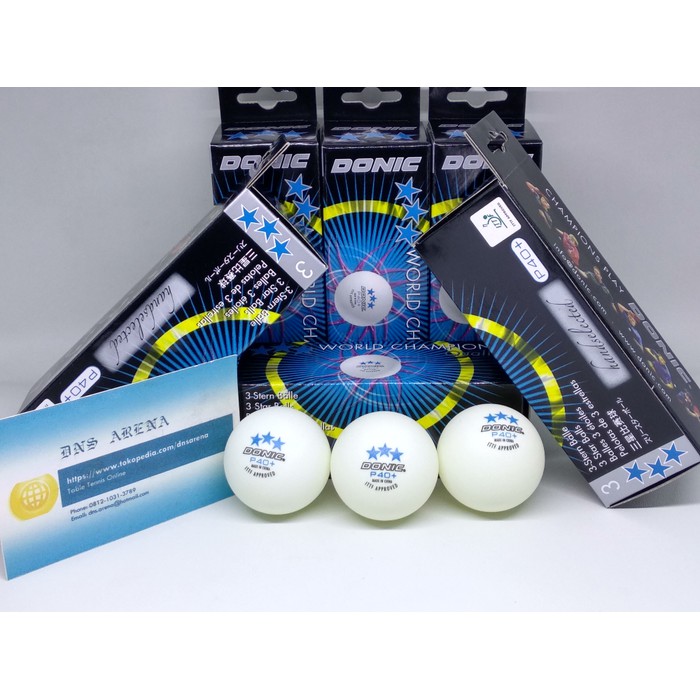 BOLA Pingpong/tenis meja Donic 3-Star P40+ Poly Balls ~ Bola Plastik Pingpong ORIGINAL white