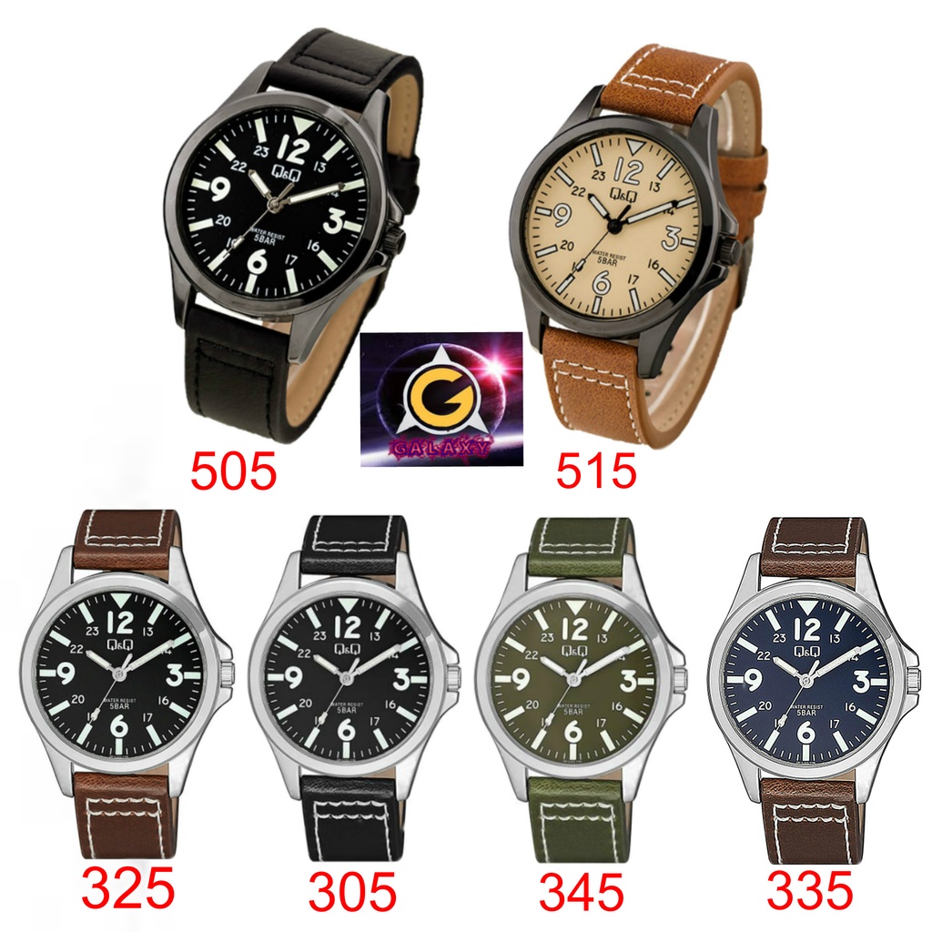 Jam Tangan Q&Q QnQ PRIA Original Q&Q QnQ QQ QB12J LEATHER SERIES
