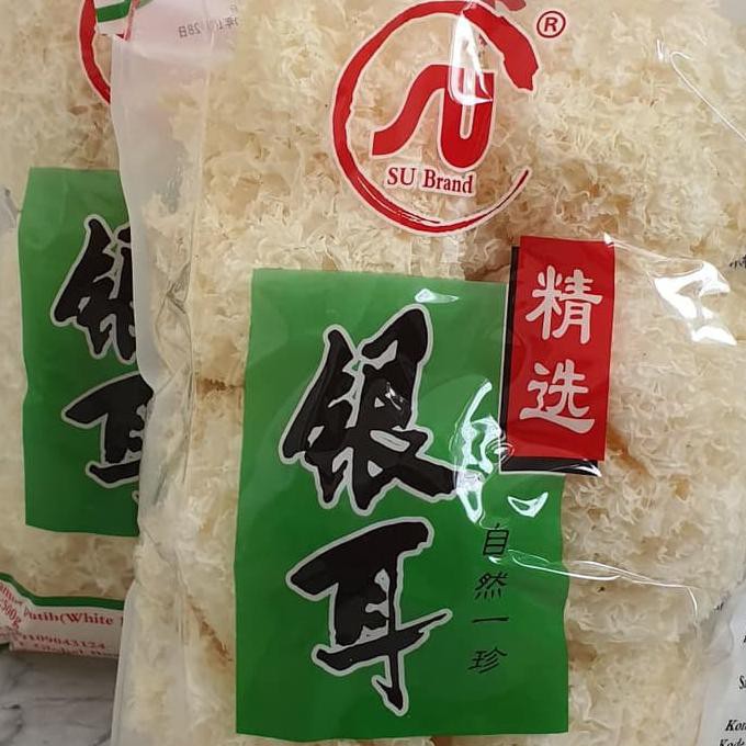 

OBAT HERBAL // JAMUR PUTIH/ SNOW WHITE FUNGUS/ BAI MU ER SU BRAND 500GRAM HERBAL TERBAIK