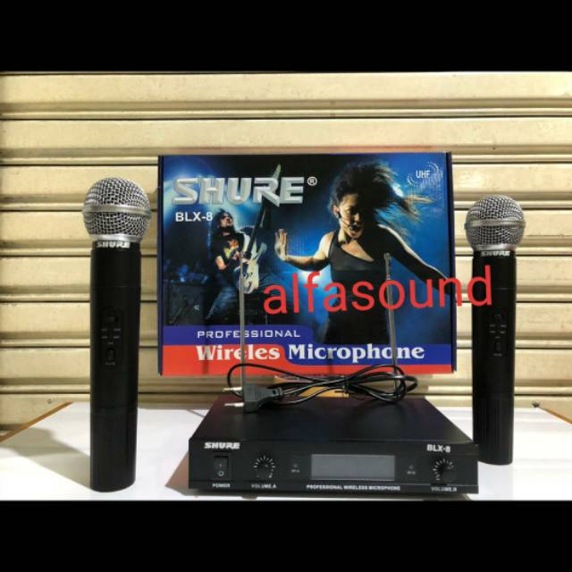 Microphone Wireless Shure BLX 8 Mic Karaoke Pegang BLX8