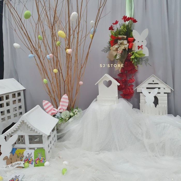 

Aksesoris hampers kado lucu hiasan pintu hadiah paskah kelinci easter