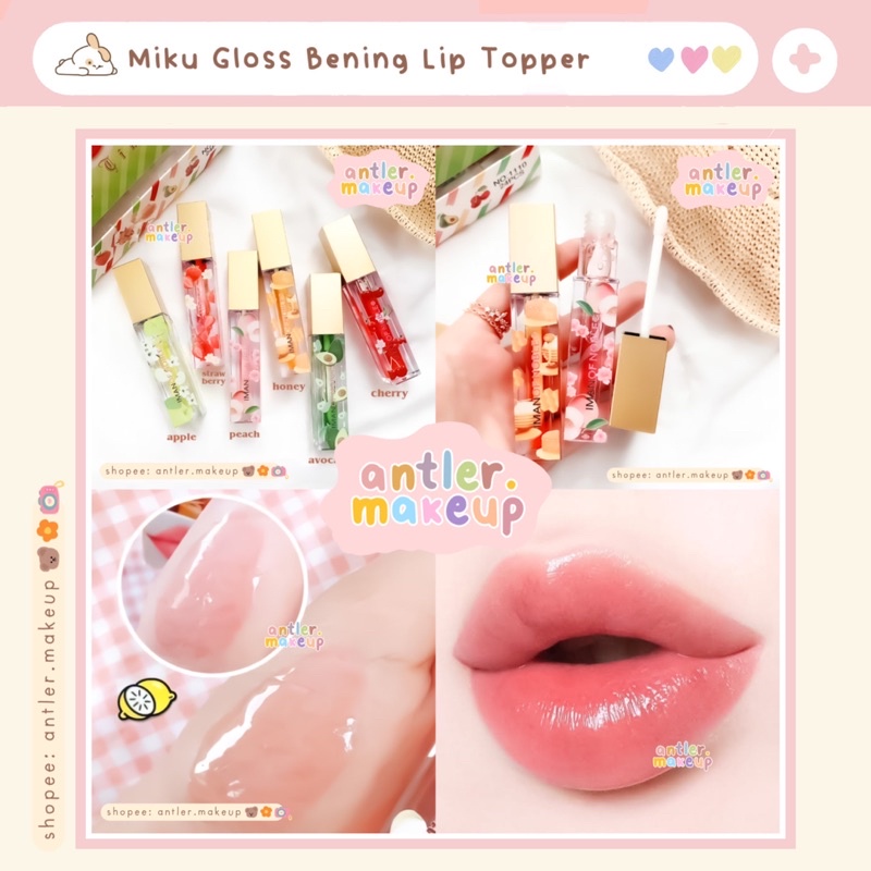 Miku Lip Gloss Bening Transparan Rasa Buah Lip Topper