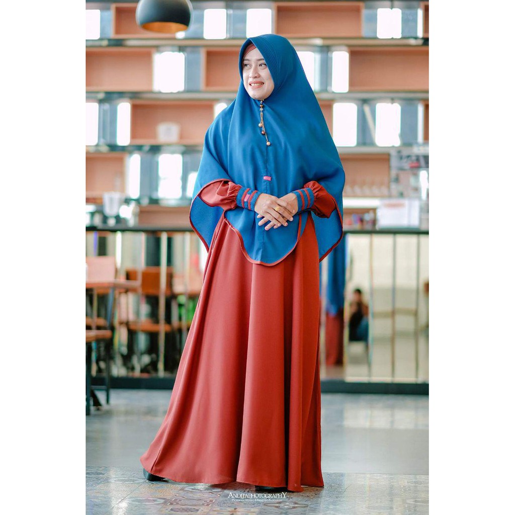 [Hizfa] Aulia Fashion Set Gamis Melliana Sienna Brown Sale