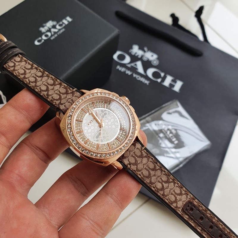 Jam tangan wanita coach 35mm leather strap original