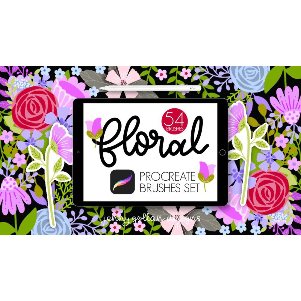 Procreate Brush - 54 Floral Stamp Brush Shapes