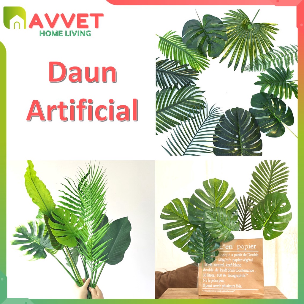 AVVET Daun Pakis Artificial Palem 53 Daun Plastik Hiasan Dekorasi Wedding Daun Artificial Dekorasi Rumah Artificial Home Decor