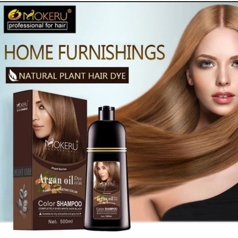 Mokeru Argan Oil Dye hair Shampoo 500ml - Pearl Black