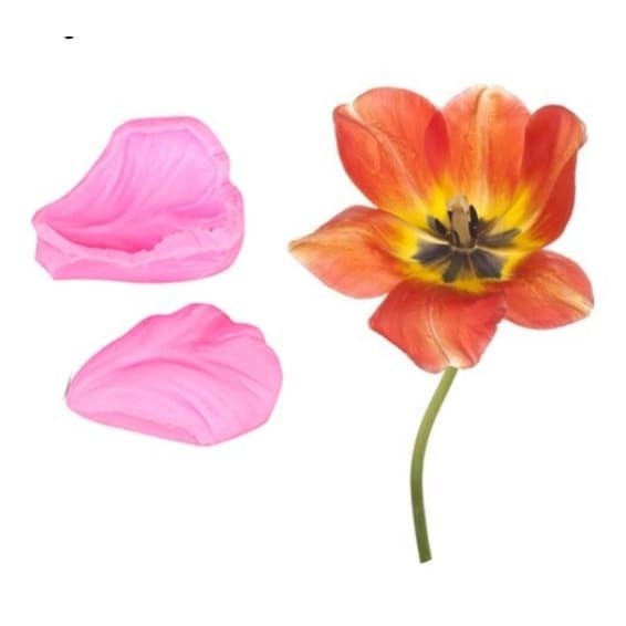 Deep Texture Silicone Mold - Tulip Flower Petal #01 (2pcs)