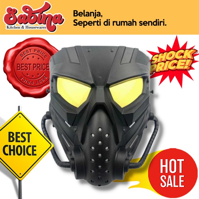 Masker Topeng Full Face Airsoft Paintball Motor Anti Fog Model Alien