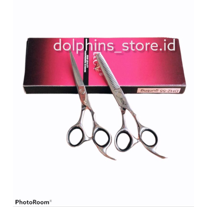 Set gunting barbershop elov dh 5,5 inch / gunting potong rambut / gunting sasak