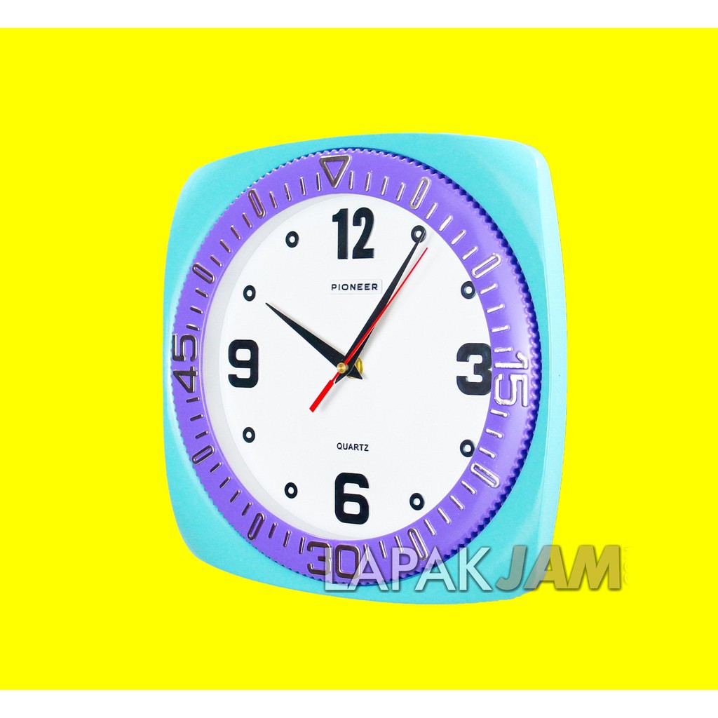 Jam Dinding Unik Polos Warna Pink Biru Dekorasi Rumah Wall Clock PIONEER HS 2122 DW