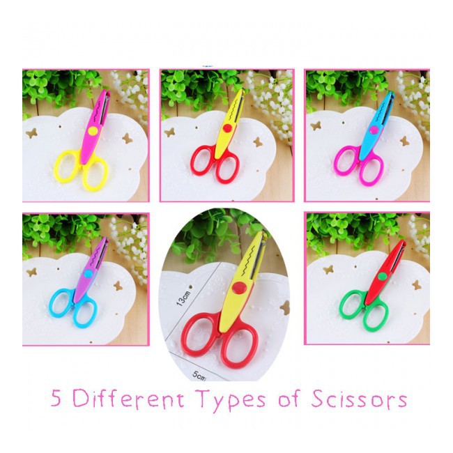 

1 set (5pcs) Gunting Aneka Bentuk / Pola Scrapbook / Crafts Scissors Set