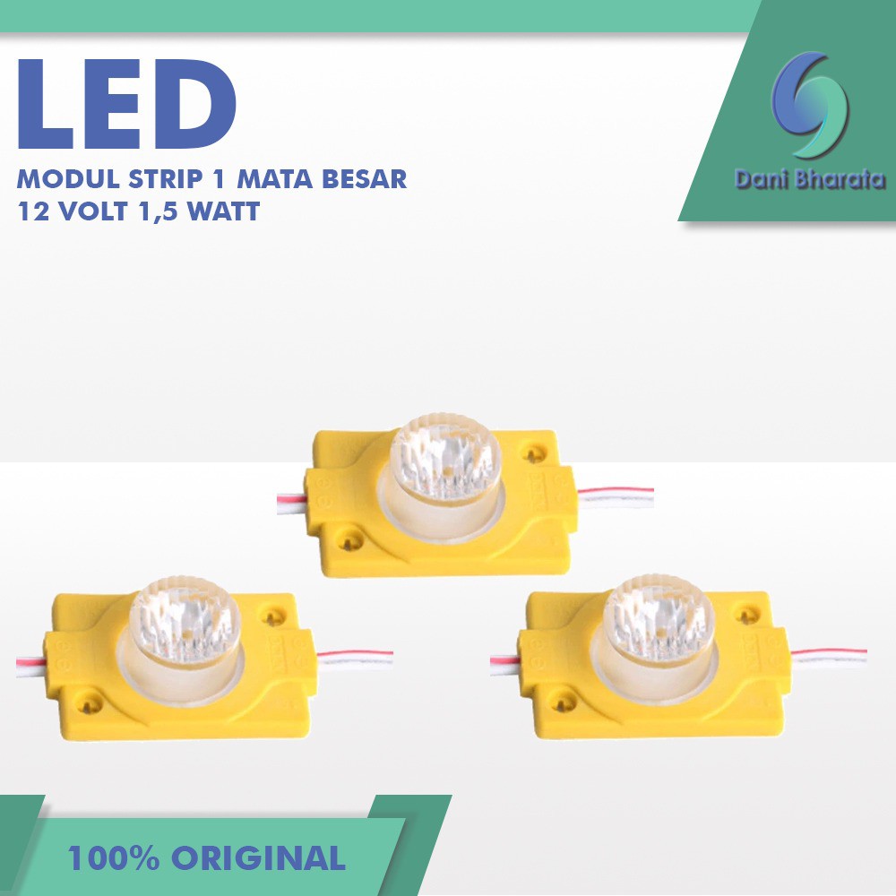 LAMPU LED 1 MATA MODUL STRIP 1 MATA BESAR 12 VOLT 1,5 WATT PUTIH KUNING MERAH BIRU HIJAU UNGU PINK