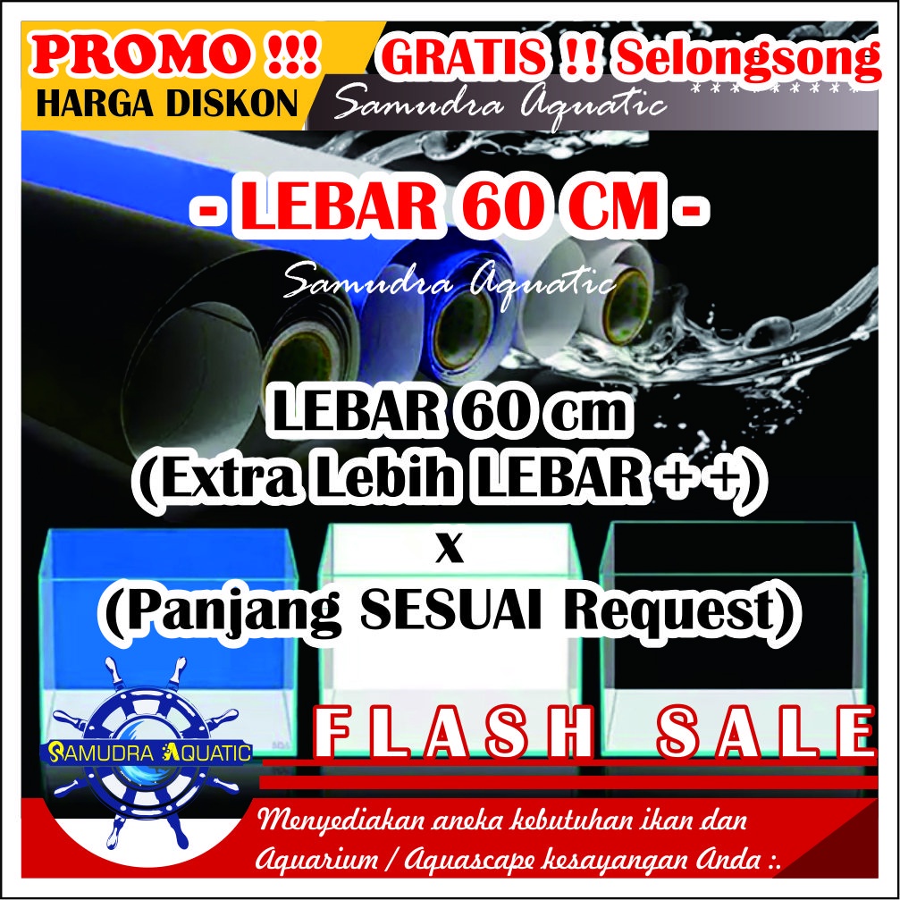 Background Aquarium (LEBAR 60CM), Background Aquascape PROMO! Stiker Skotlet 60cm, Stiker Aquarium 60 cm, GRATIS SELONGSONG