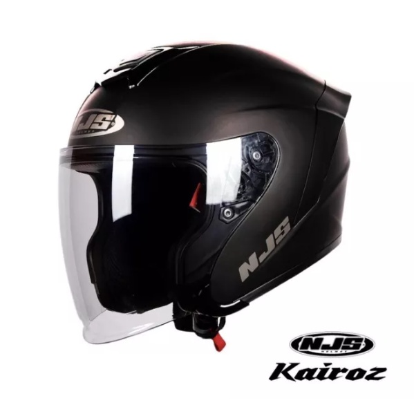 NJS KAIROZ - Helm Half Face-HITAM DOFF