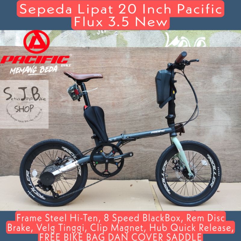 Sepeda Lipat 20 Inch PACIFIC FLUX 3.5 New FREE BIKE BAG DAN COVER SADDLE