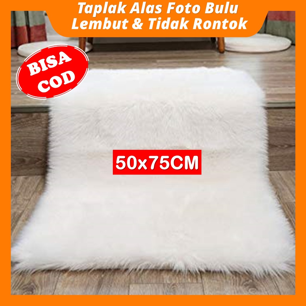 Alas Foto Produk Bulu Korea Rasfur Murah 50x75 Tebal Bulu 6cm Bisa Untuk Alas Foto Bayi Halus Lembut