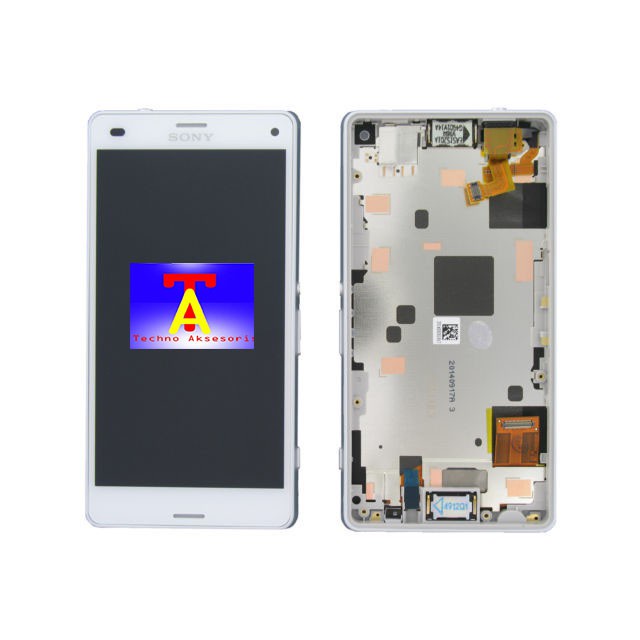 Layar LCD TS Touchscreen Frame Fullset SONY XPERIA Z3 COMPACT D5803 D5833 ORI BLACK WHITE