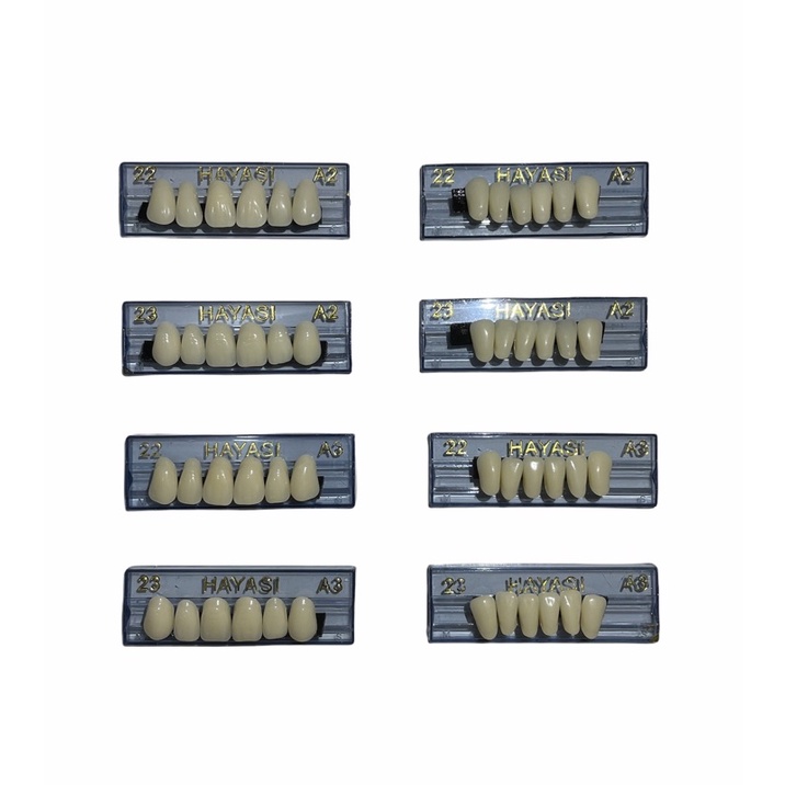 1 strip gigi palsu Anterior Depan HAYASI | artificial acrylic teeth akrilik