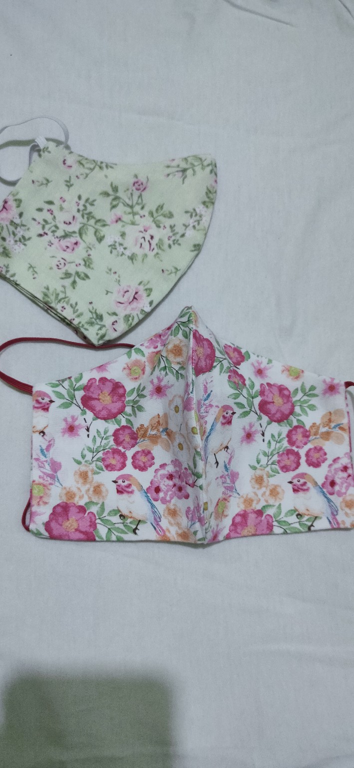 Masker Kain Limited Edition_masker Motif Unik Floral_masker Ibu Dan Anak_masker Hijab Dan Non Hijab