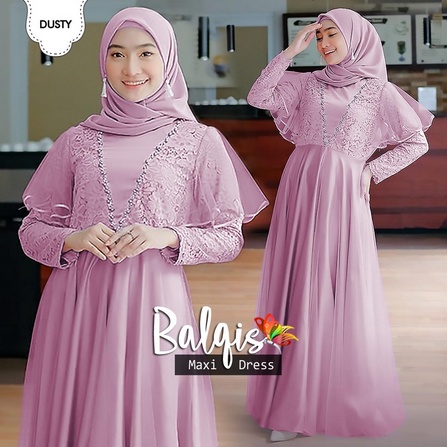 Baju Gamis Brukat Wanita Remaja Edisi Lebaran Ramadhan 2022  Maxy Balqis Gamis Terbaru