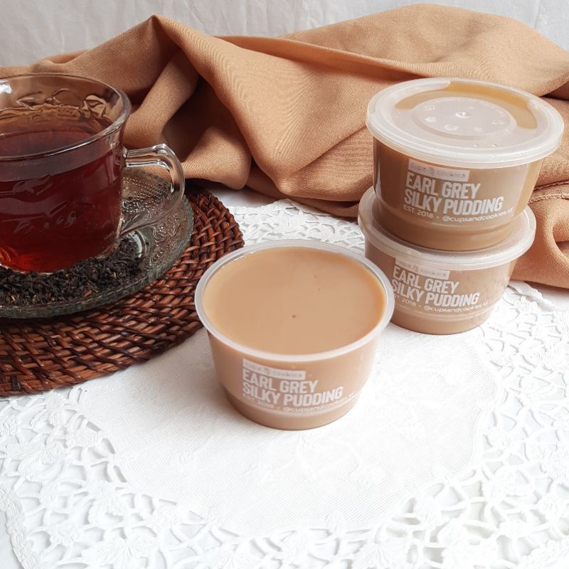 

[Harga 3 Cup] Earl Grey Silky Pudding | 100 ml | Cups & Cookies