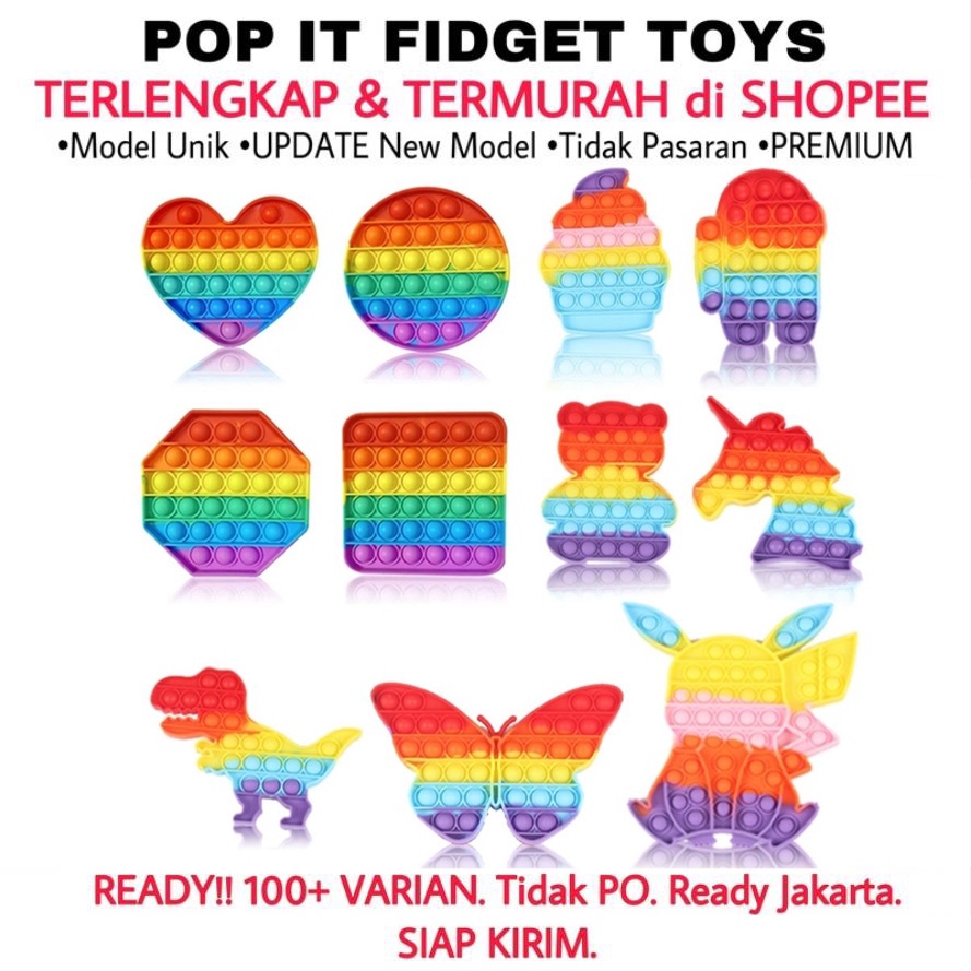 INFY - POP IT MURAH RAINBOW UNICORN fidget push Pop Its Fidget Toy Push bubble kids POPIT R412