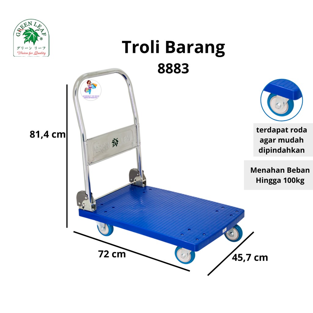 Green Leaf Troli barang / Fourtney Trolley Kapasitas 100 kg 8883