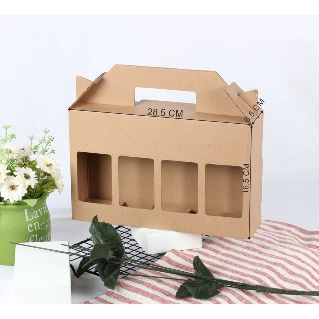 

kardus jinjing dus botol 350 ml isi 4 kotak kemasan box botol kale packaging hampers dus botol tenteng