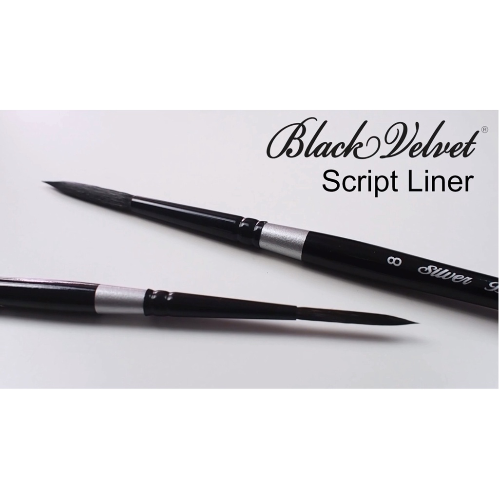 Silver Brush Black Velvet - Script Line 3007S