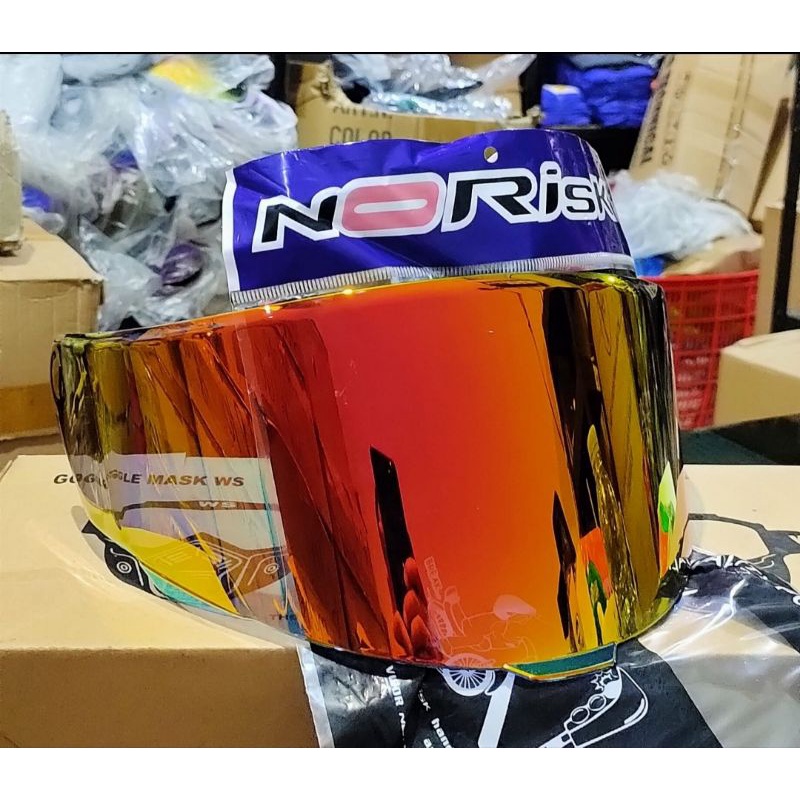 Flat Visor Kyt TT Course Dark  Iradium silver red blur ice blue foturo purple red ungu iridium Murah